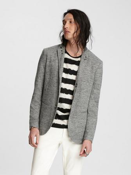 John Varvatos男装品牌2020秋季灰色时尚外套