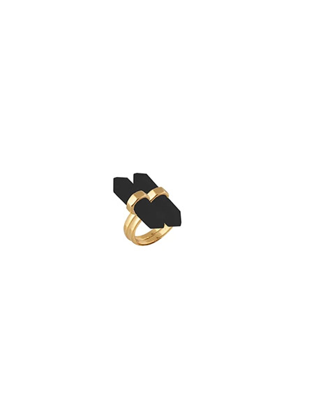 houseofharlow1960黄金首饰品牌2020春夏电气石双水晶戒指
