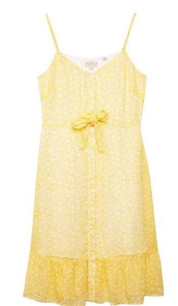 jackwills女装品牌2020秋季黄色时尚连衣裙