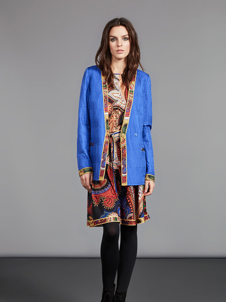 Leonard Paris女装品牌2020秋季蓝色外套长袖