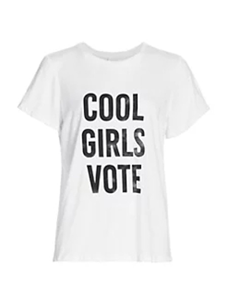 Saks Fifth Avenue女装品牌2020秋冬九月酷女孩投票T恤