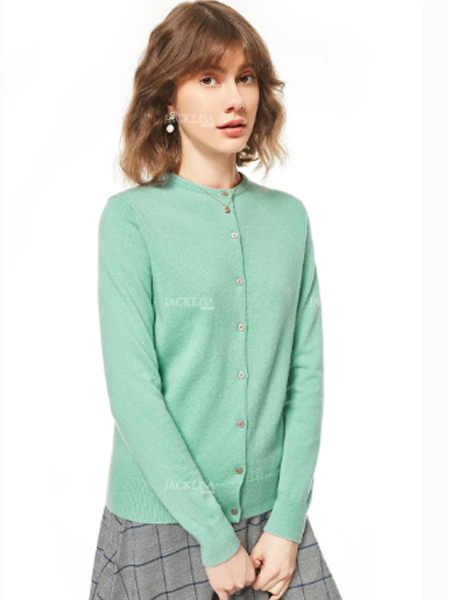 嘉禾利莎女装品牌2020秋季绿色圆领上衣
