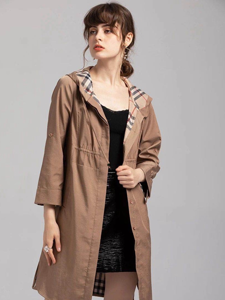 MEISOUL女装品牌2020秋季棕色时尚外套