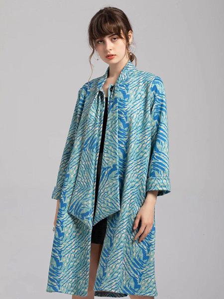 MEISOUL女装品牌2020秋季青色时尚外套