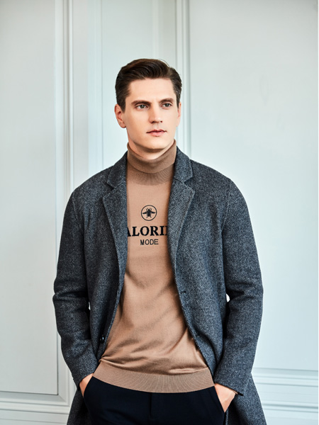 爱迪丹顿男装品牌2020秋冬灰色时尚外套