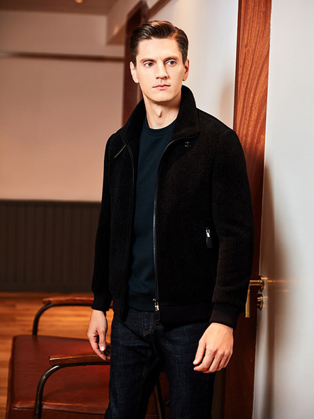 爱迪丹顿男装品牌2020秋季黑色休闲外套