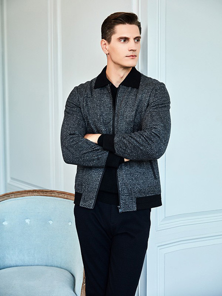 爱迪丹顿男装品牌2020秋季灰色休闲外套