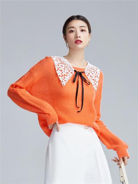 歐炫爾女裝品牌2020秋冬橙色長袖上衣