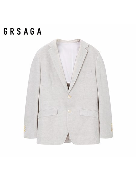 GRSAGA男装品牌2020秋季白色休闲外套