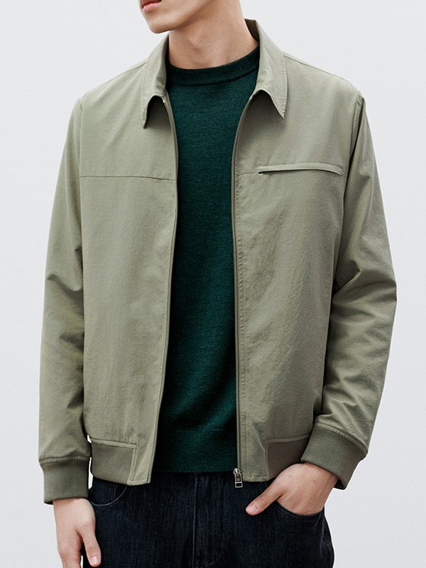 棉先生男装品牌2020秋冬淡绿色休闲外套