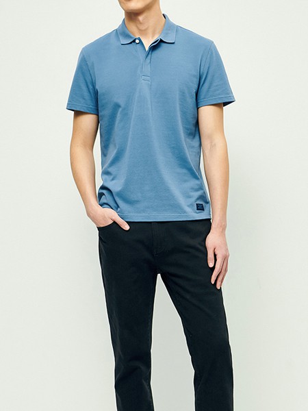 棉先生男装品牌2020秋冬蓝色短袖T恤