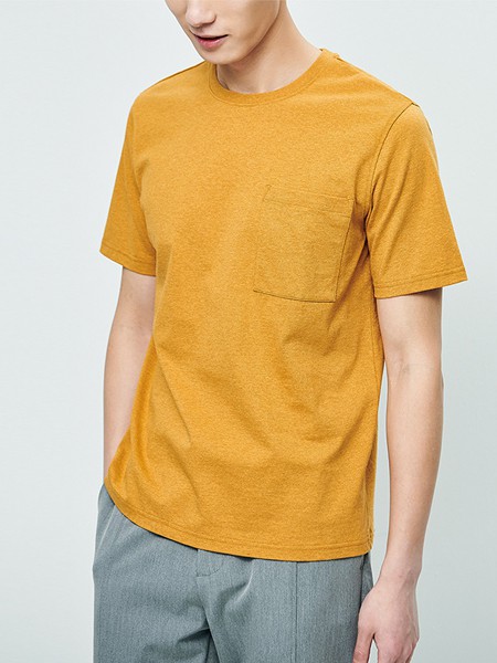 棉先生男装品牌2020秋冬黄色短袖T恤