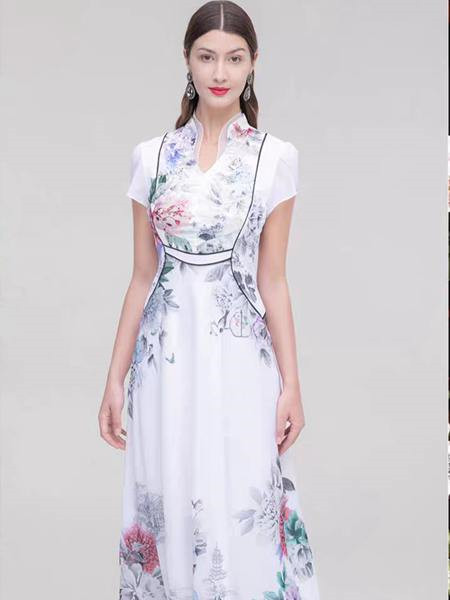古色女装品牌2020春夏古风青瓷旗袍