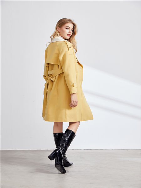 城市衣柜女装品牌2020秋冬纯色长款外套