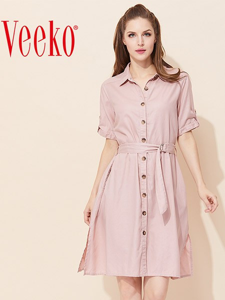 WANKO、VEEKO女装品牌2020春夏舒适纯色连衣裙