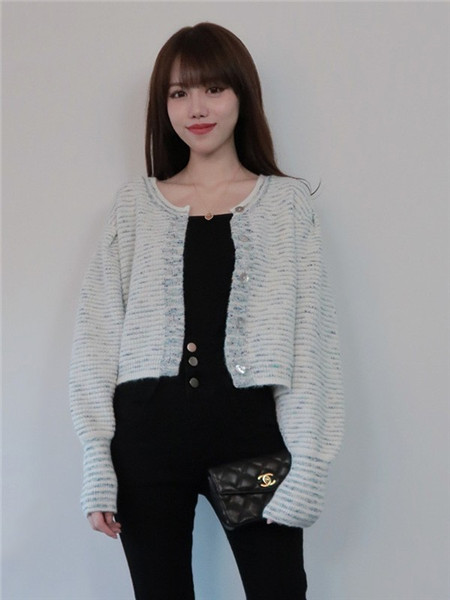 VIFILLE女装品牌2020秋冬韩版条纹短款外套