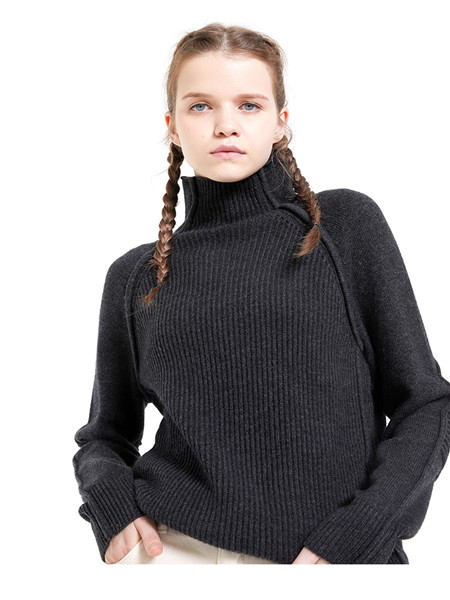 AMOREMISSO 米梭女装品牌2020秋冬黑色高领毛衣