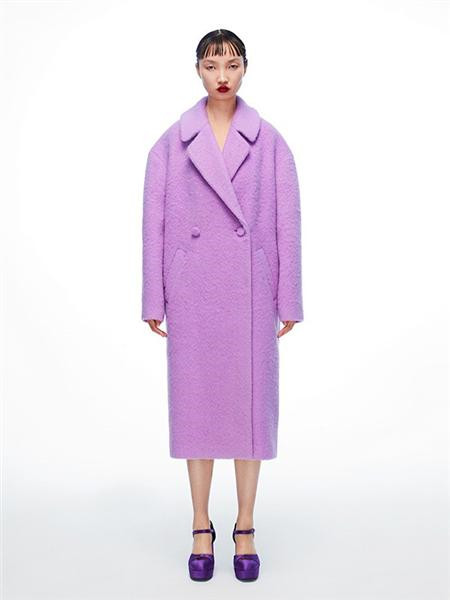 Chictopia女装品牌2020秋冬青色紫色立领长款外套