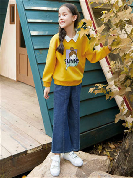 铅笔俱乐部童装品牌2020秋季卡通黄色针织衫