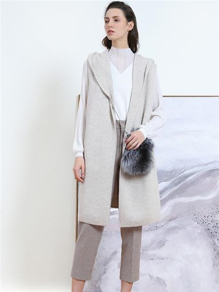 丽莫女装品牌2020秋季白色个性长款外套