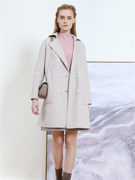 丽莫女装品牌2020秋季淑女纯色长款外套