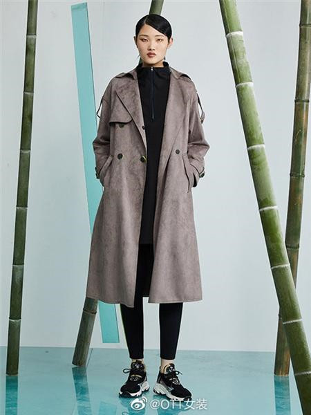 OTT女装女装品牌2020秋季灰色保暖长款外套