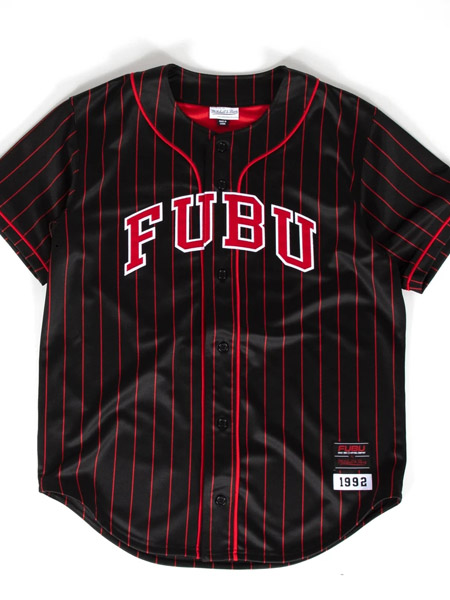 fubu2020秋季条纹黑色运动T恤