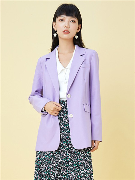 gcrues女装品牌2020秋冬紫色西装外套