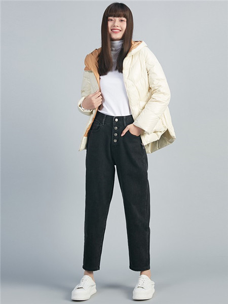 恩瑞妮女装品牌2020秋冬白色双面保暖外套