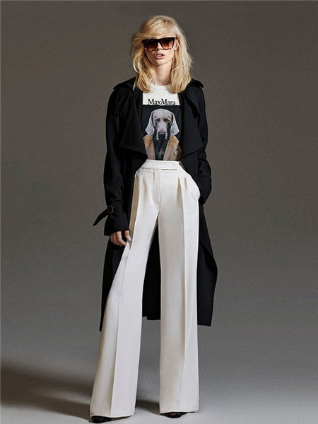 Max Mara女装品牌2020秋冬黑色时尚长款外套