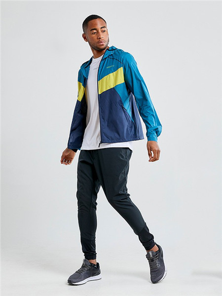 CRAFT运动装男装品牌2020秋季条纹蓝色潮流外套