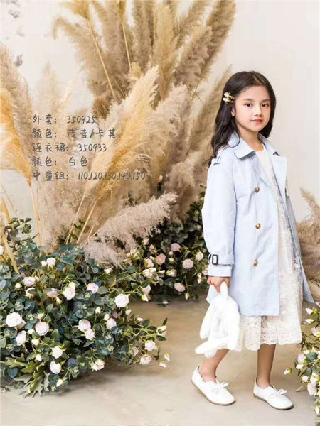 宾果童话童装品牌2020秋冬蓝色立领长袖外套