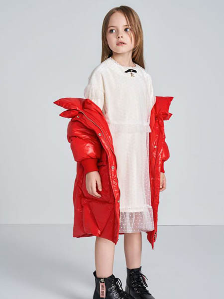 诺贝达童装品牌2020秋冬红色羽绒外套