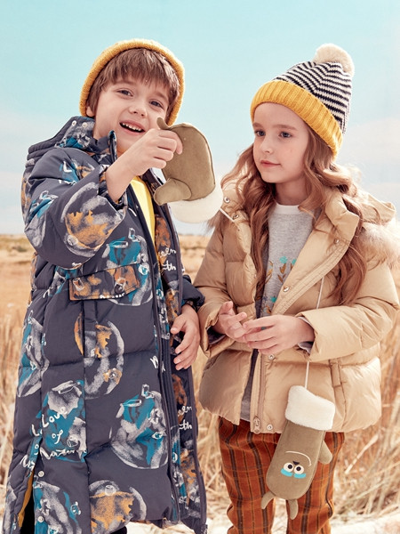 蒙蒙摩米 mesamis童装品牌2020秋冬迷彩灰色长款外套