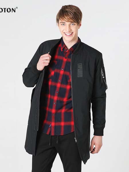 波顿潮牌品牌2020新款男士棉褛保暖中长款大衣男士长袖外套