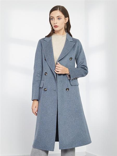 斯尔丽女装品牌2020秋冬灰色长款大衣
