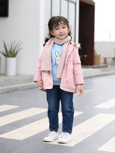 卡贝鱼童装品牌2020秋冬粉色外套