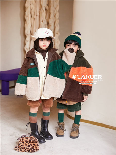 LAKUER拉酷儿童装品牌2020秋冬韩版撞色羊绒套装