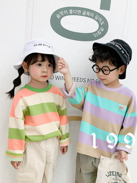 木子橡/1997童装品牌2020秋冬男女童条纹卫衣