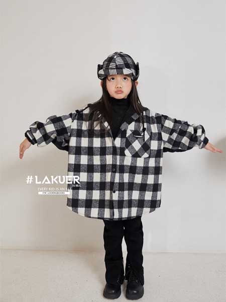 LAKUER拉酷儿童装品牌2020秋冬韩版给志文宽松女童外套
