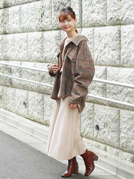 CRISP女装品牌2020秋冬格子纹棉麻外套