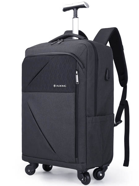 奥王箱包品牌2020秋冬拉杆背包书包多功能USB接口万向轮商务手提旅行包