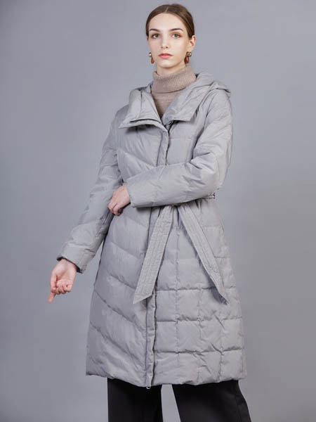 showlong、舒朗、美之藤、高歌女装品牌2020秋冬灰色羽绒服