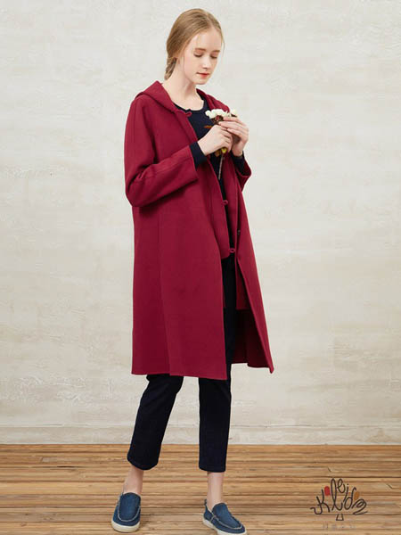 showlong、舒朗、美之藤、高歌女装品牌2020秋冬红色长款大衣