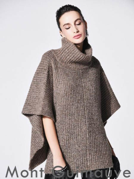 Mont Guimauve女装品牌2020秋冬高领短袖针织毛衣