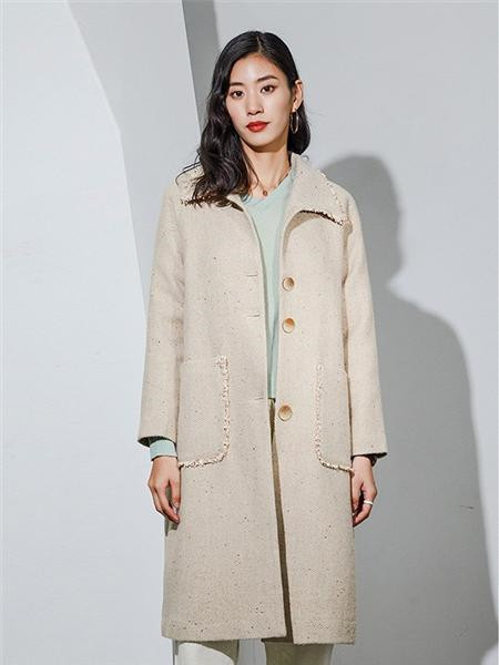 米多立女装品牌2020秋冬灰色长袖长款外套