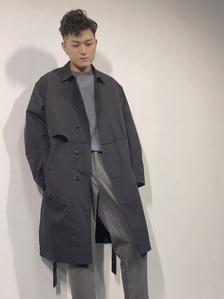 北也男装品牌2020秋冬灰色个性长袖外套