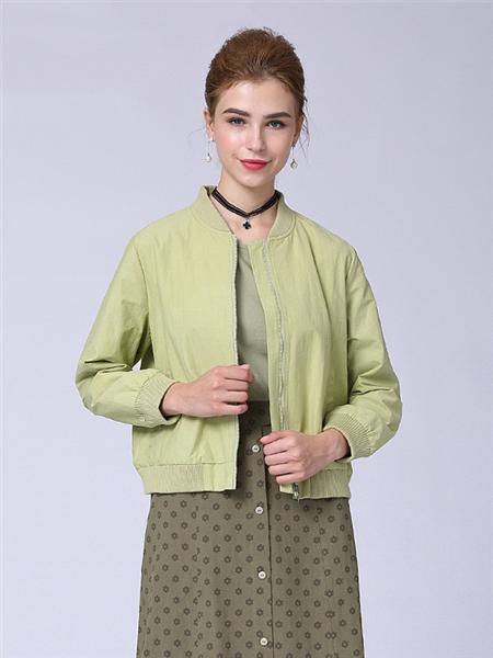 菲迪雅丝女装品牌2021春夏韩版清新绿色外套