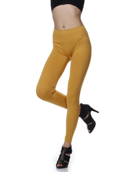 欣翔内衣品牌活力黄色紧身显瘦打底裤