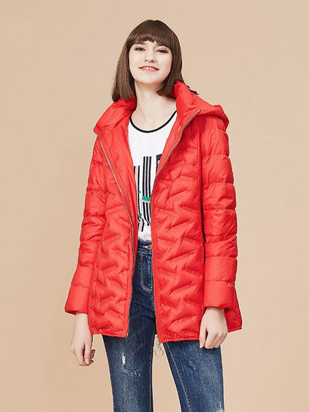 歌蒂诗女装品牌2021春夏红色经典潮流中长款外套